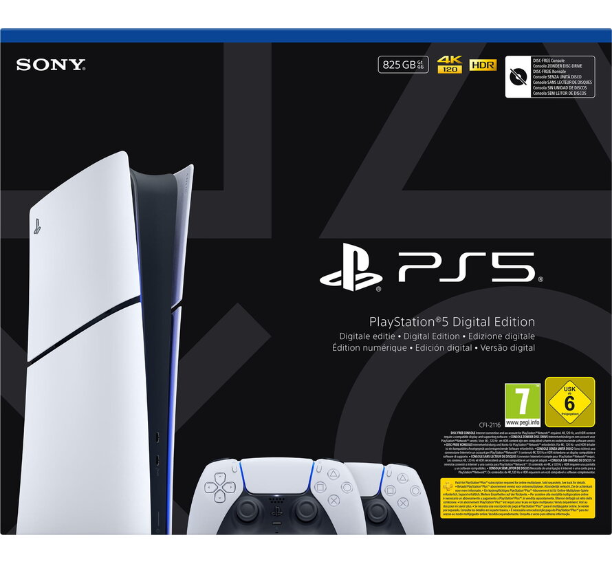 PlayStation 5 Slim Digital Edition + Extra Controller Wit