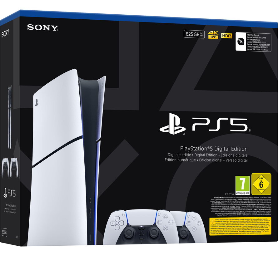 PlayStation 5 Slim Digital Edition + Extra Controller Wit