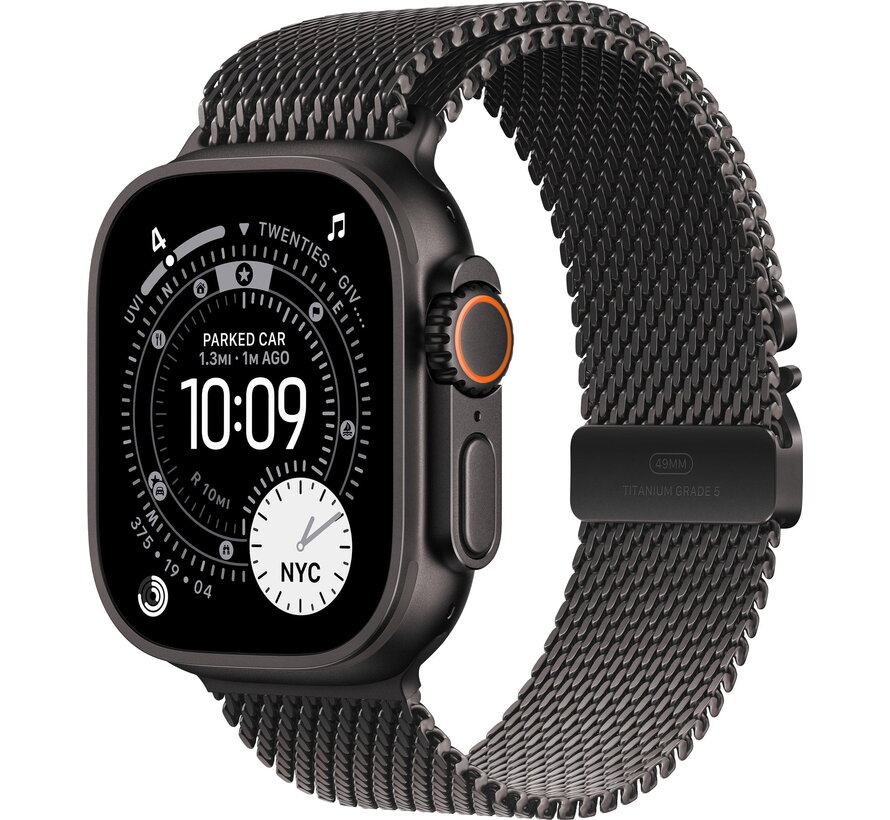 Apple Watch Ultra 3 Cellular 49mm Zwart Milanese Band L