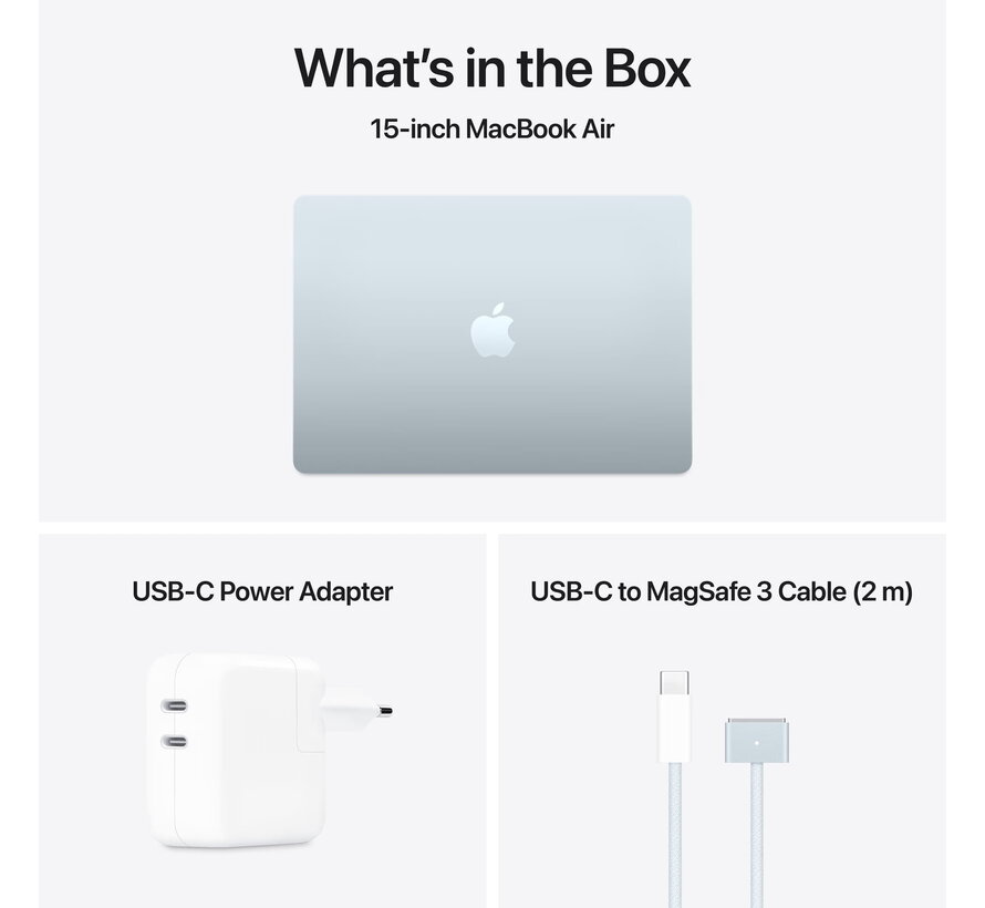 Apple MacBook Air (2025) Blauw - 15 inch - Apple M4 10-core GPU - 16GB - 256GB
