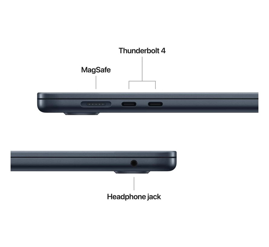 Apple MacBook Air (2025) Zwart - 15 inch - Apple M4 10-core GPU - 24GB - 512GB