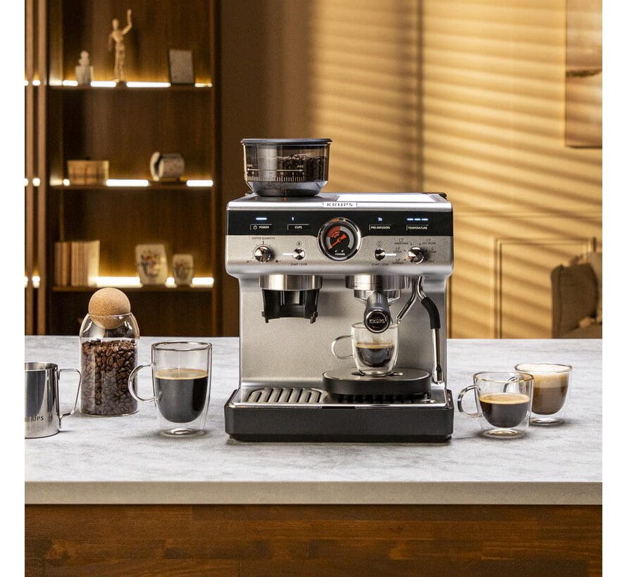 Krups XP801T Precision - Pistonmachine - Aluminium