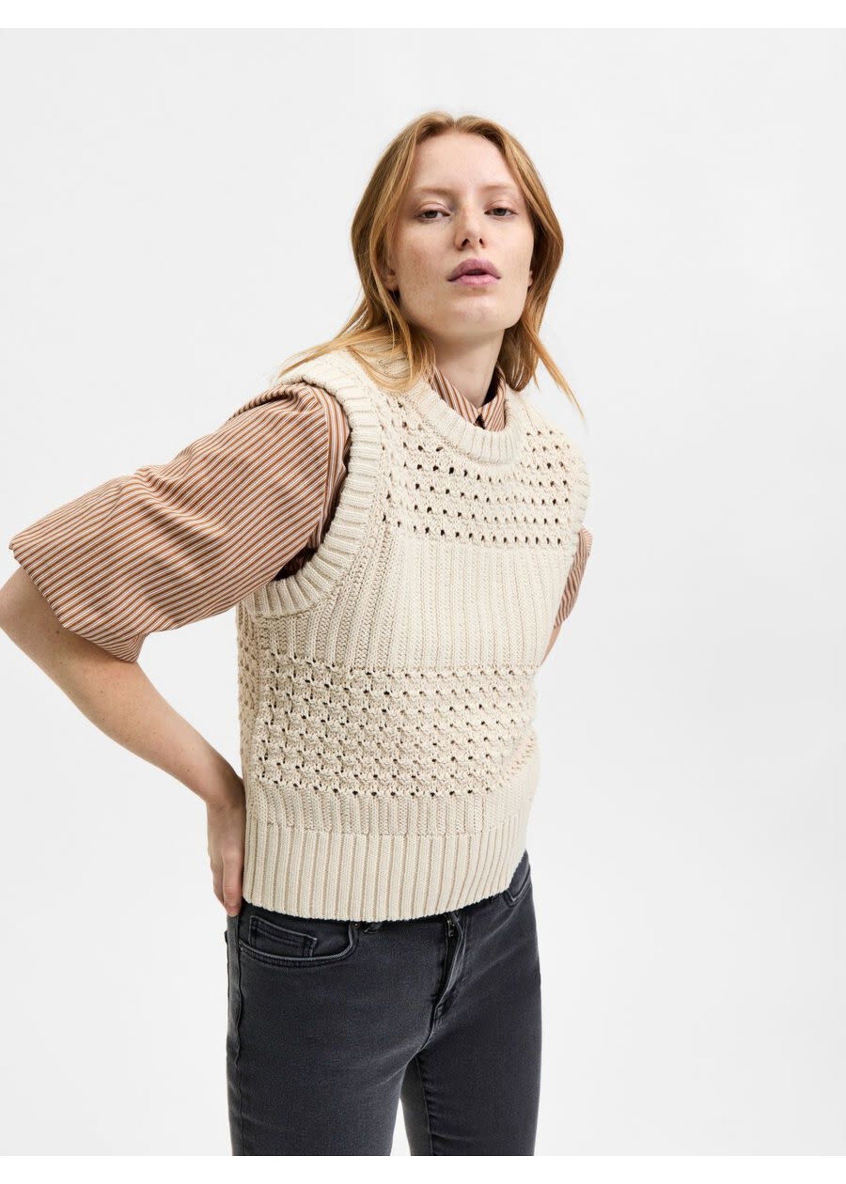 Selected Selected, SLFCRUISE KNIT VEST B, Birch