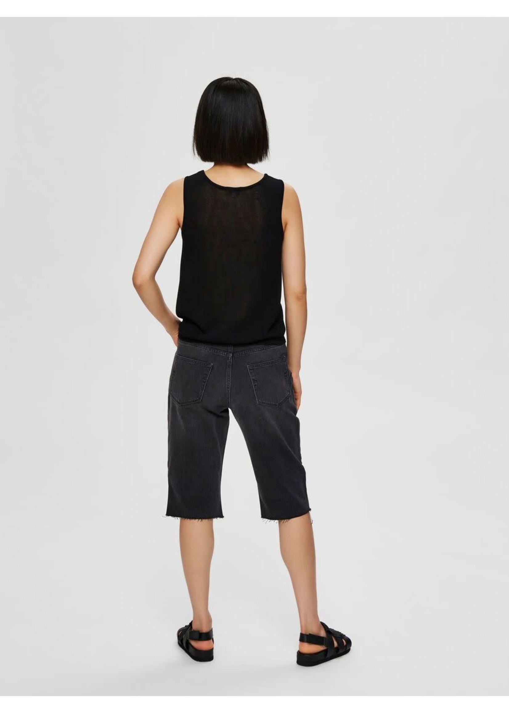 Selected, SLFMOON SL KNIT TOP B, Black