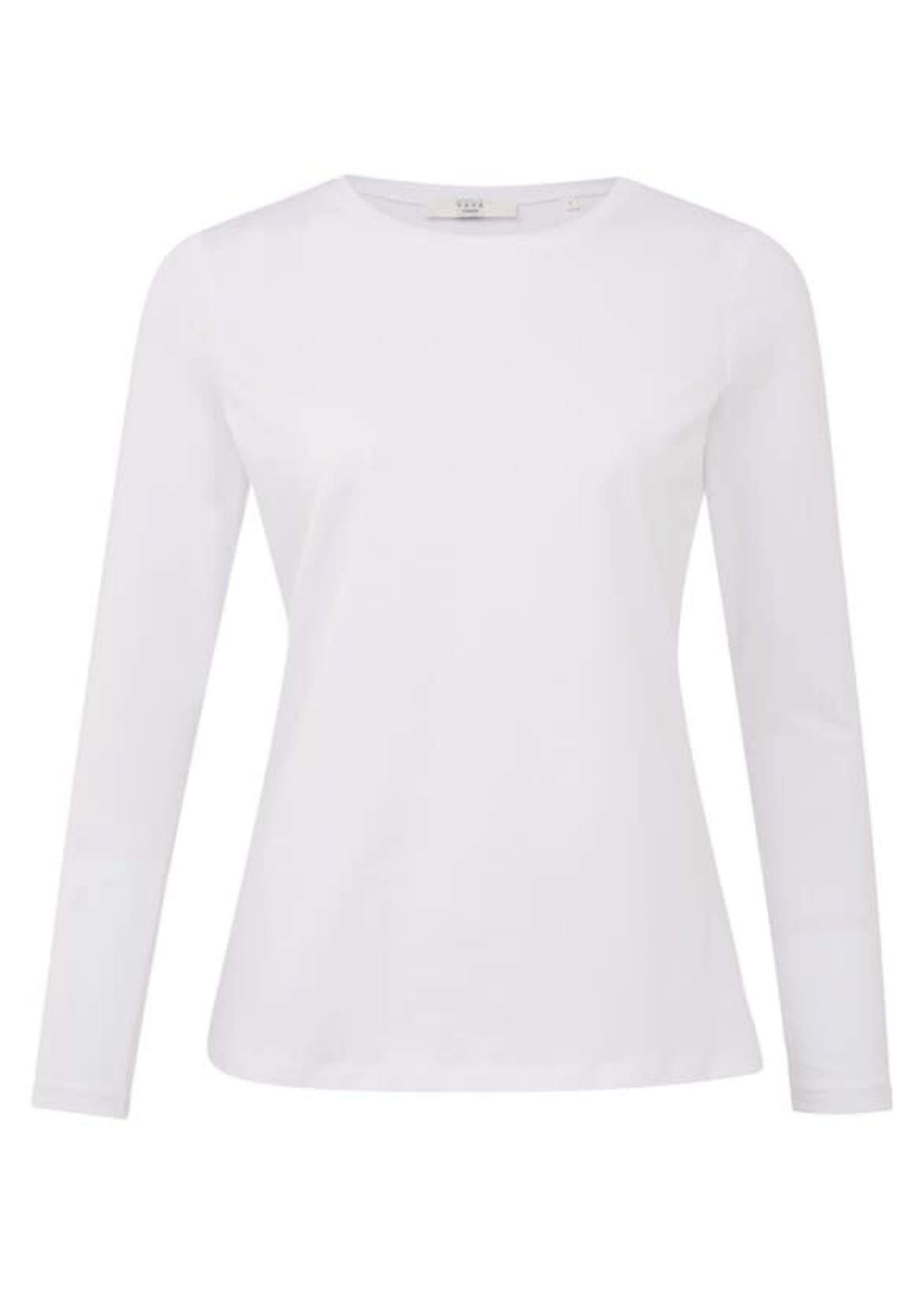 Yaya Yaya, T-shirt with round neck and long sleeves in a regular fit, Pure white