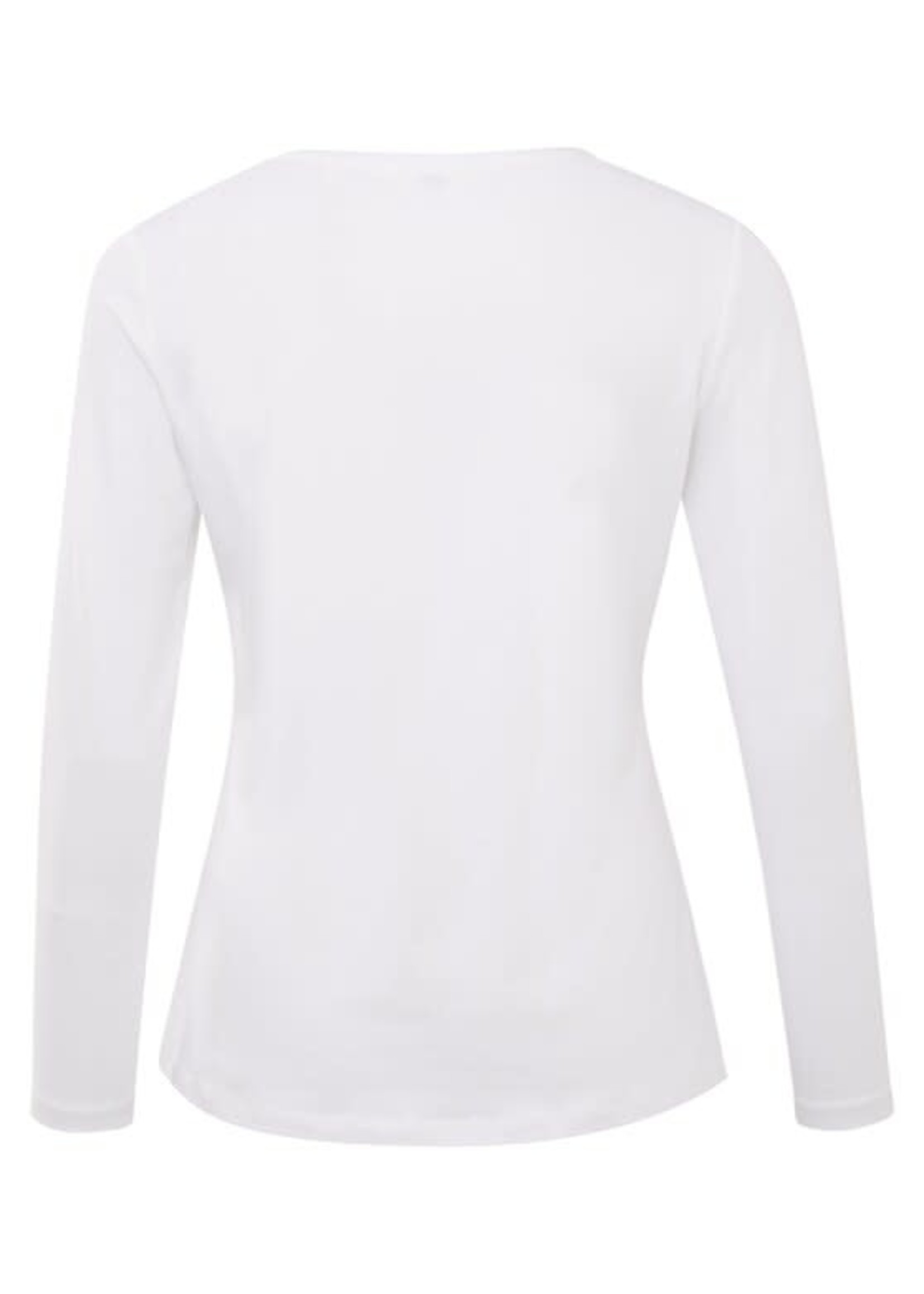 Yaya Yaya, T-shirt with round neck and long sleeves in a regular fit, Pure white