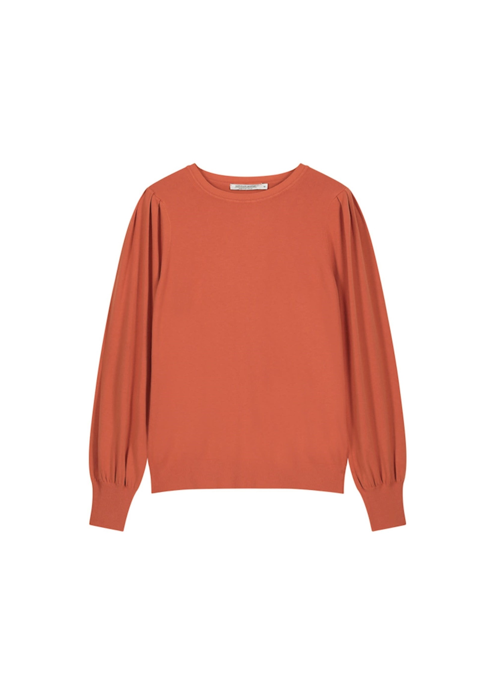 Summum Summum, Puffy sleeve sweater basic knit, Warm apricot