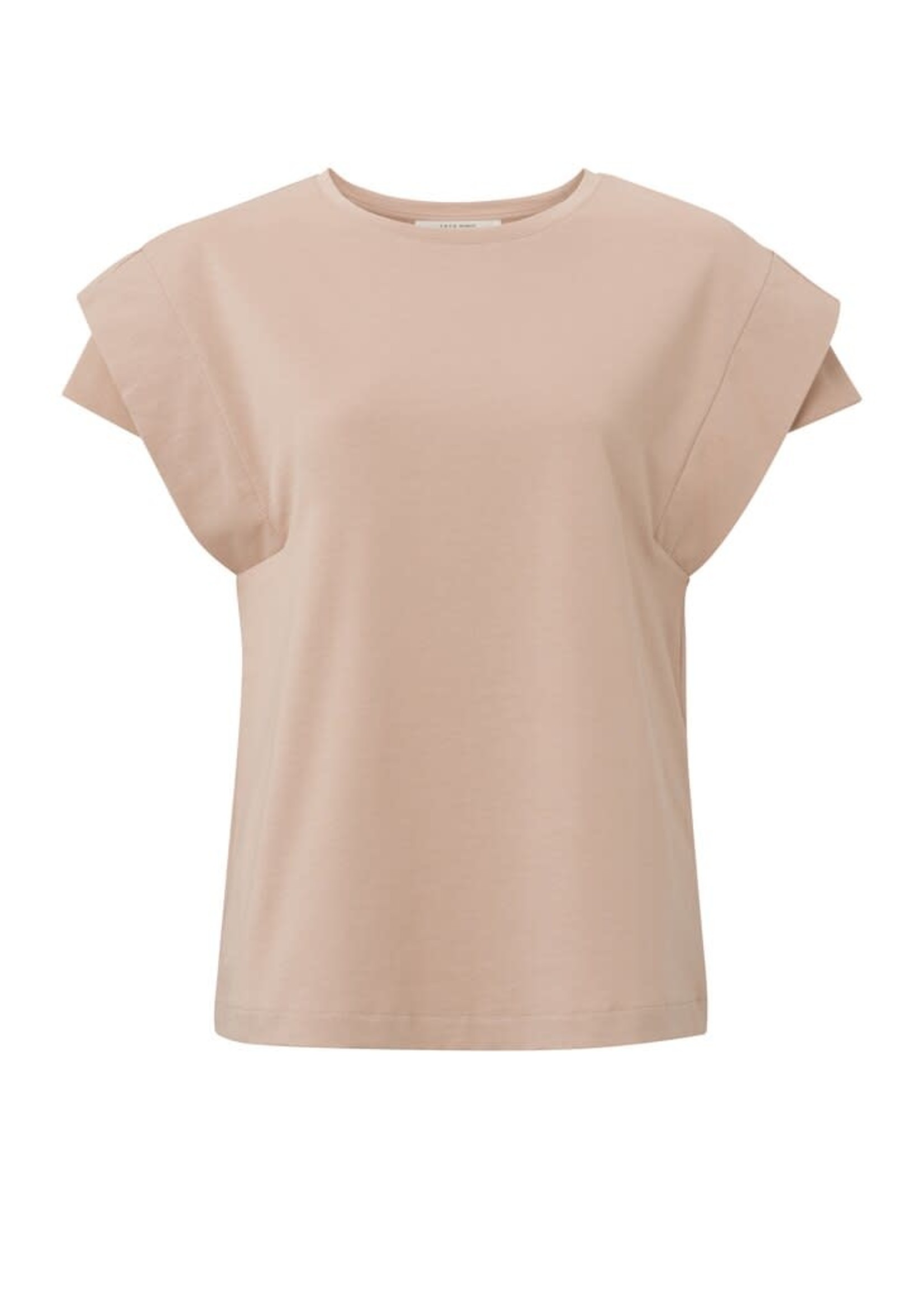 Yaya Yaya, op with crewneck and double sleeve effect in regular fit, Rugby Tan Pink
