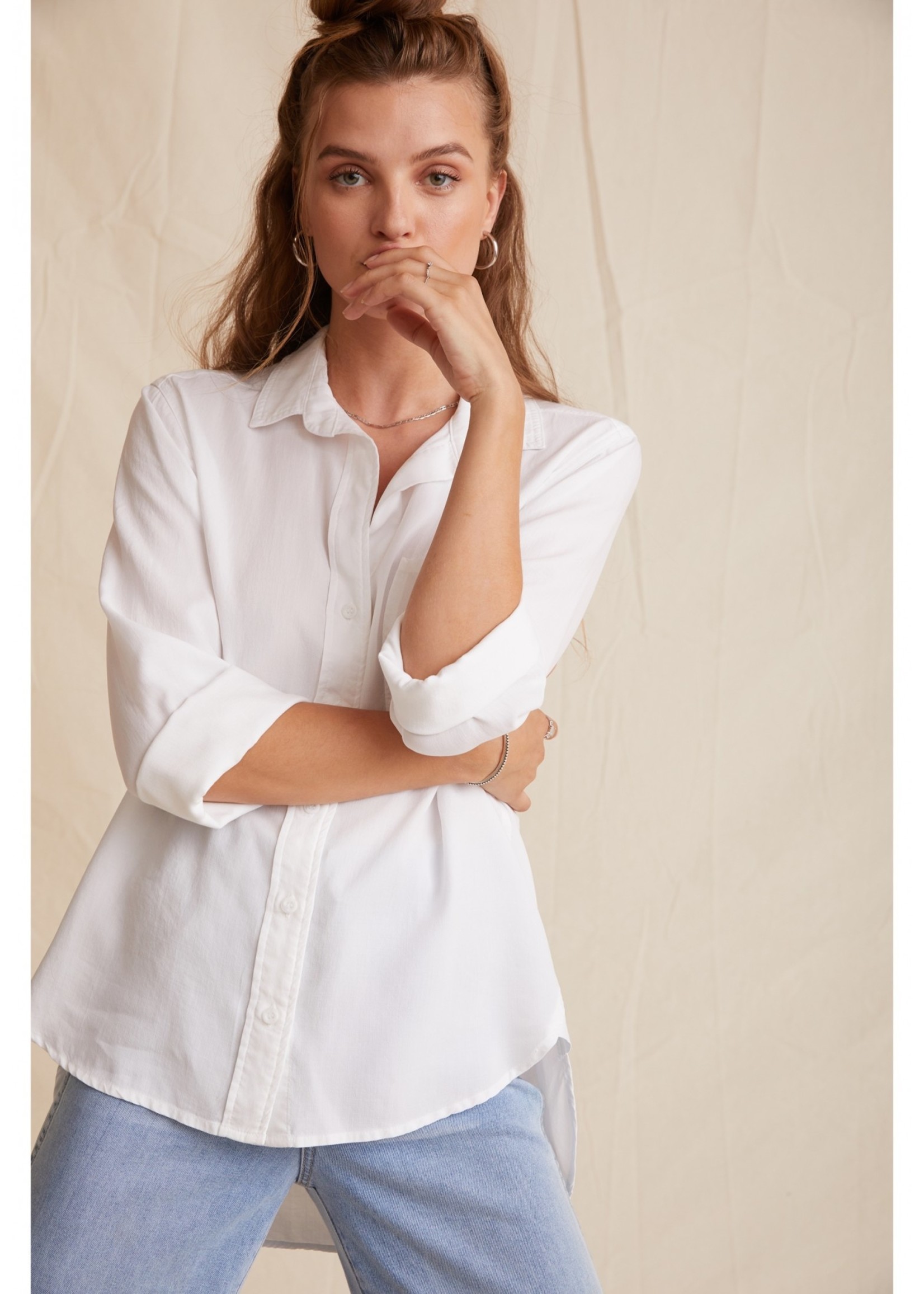 Bella Dahl Shirt Trail Button Down White Hipp Fashion