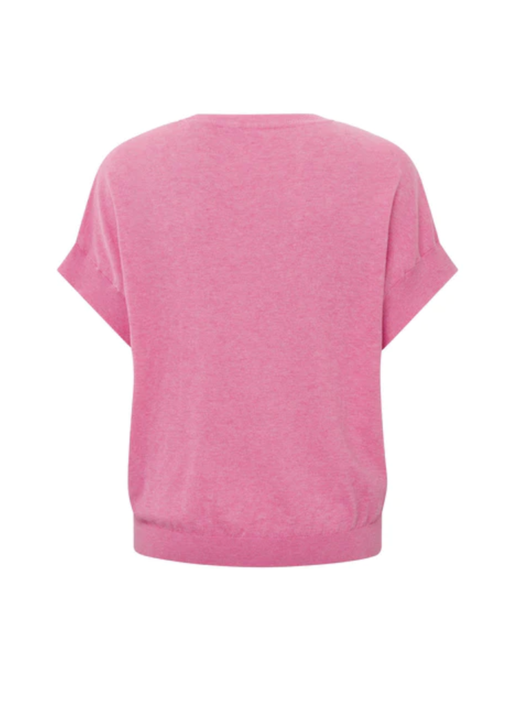 Yaya Yaya, Crewneck sweater with short sleeves, Cosmic Pink Melange
