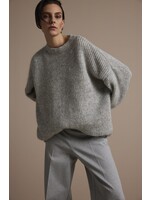 Summum Summum, Sweater melange mohair blend knit, Fog, Size:
