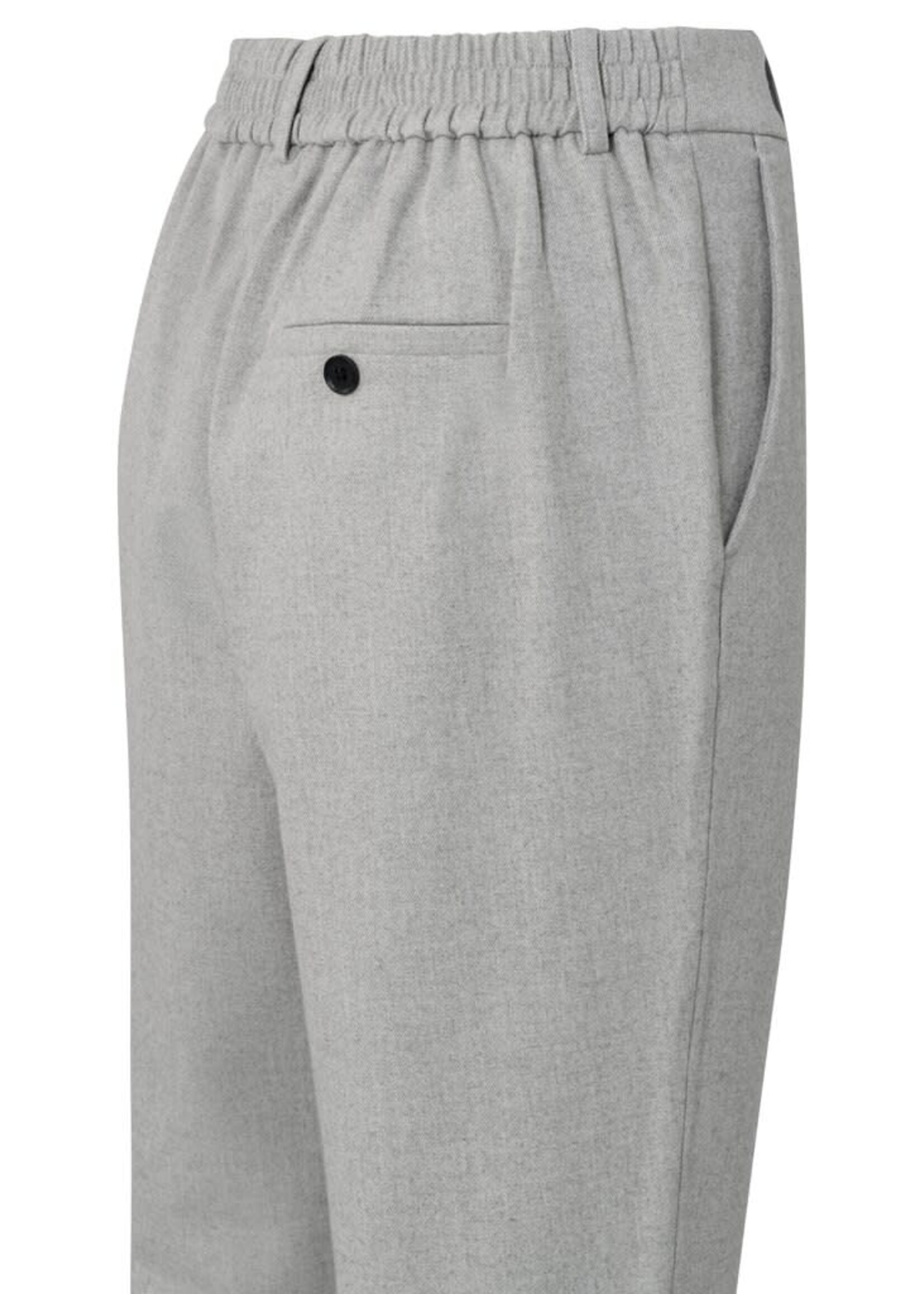 Yaya Yaya, Soft pantalon with straight leg, pockets and elastic waist, Mid Grey melange, Size: