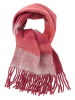 Yaya Yaya, Scarf with color accent and tassels, Spice Route Red