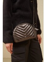 Yaya Yaya, Metallic crossbody bag with shoulder strap and zip