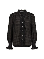 Co Couture Co Couture, Line Frill Shirt, Black, Size: