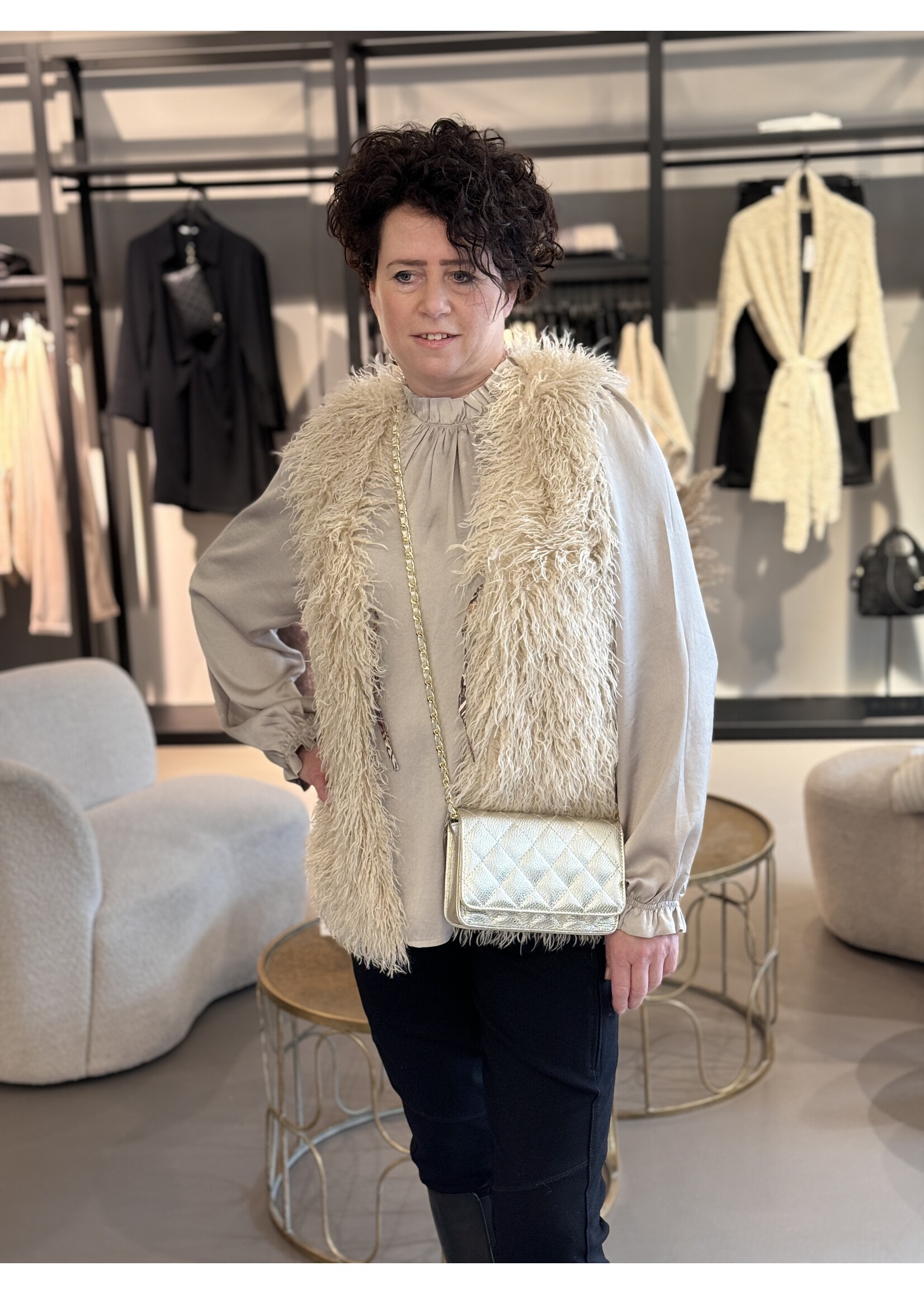 Summum, Gilet Faux Fur Afghan, Ivory - Hipp - Fashion & Lifestyle 