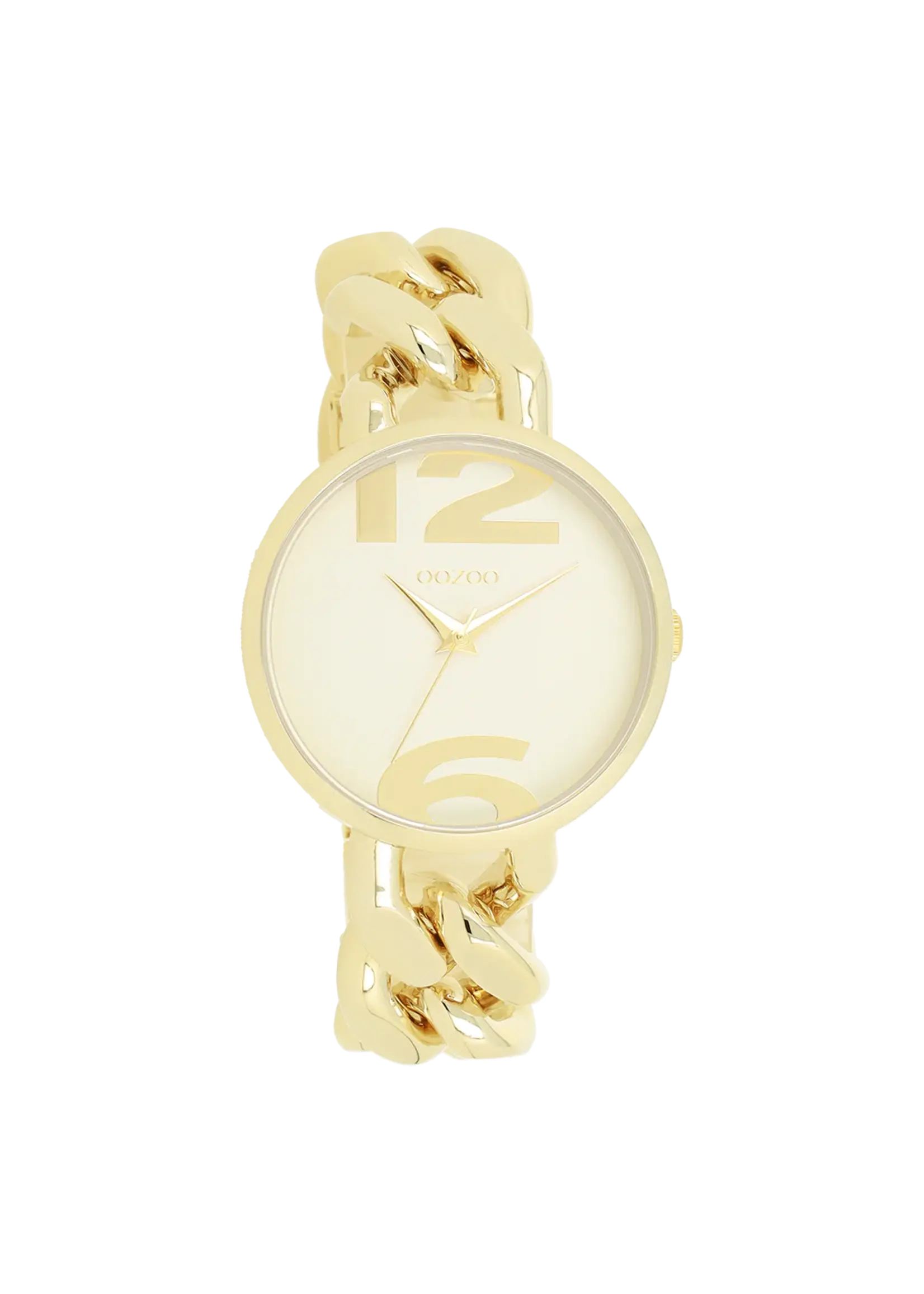 Oozoo, C11263 Goudkleurige OOZOO horloge met goudkleurige grove schakelarmband