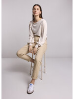 Summum Summum, Tapered pants peachy stretch twill mix Latte, Size: