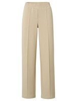 Yaya Yaya, Jersey wide leg trousers, elastic waist, seam details, White pepper beige, Size: