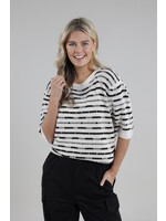 Nukus Nukus, Vinna Pullover SS Stripe Black, Size: