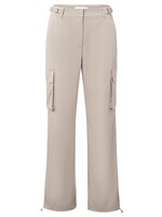 Yaya Yaya, Cargo trousers, wide legs, pockets, waist details, Agate grey, Size:
