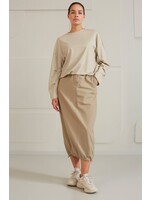 Yaya Yaya, Cargo midi skirt, pockets, Winter twig beige, Size: