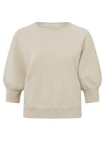 Yaya Yaya, Sweater, round neck, half long raglan sleeves, sand melange, Size: