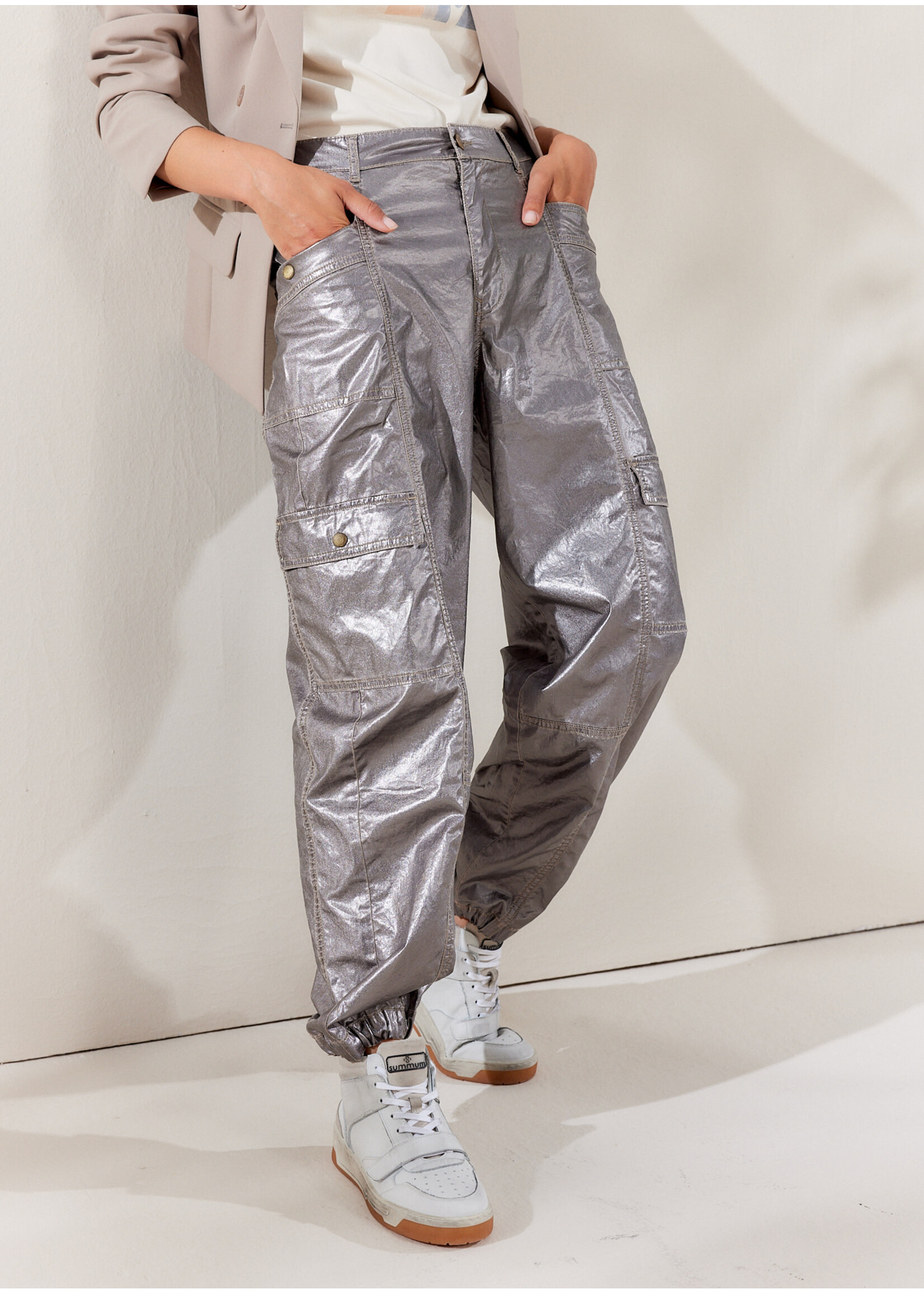 Summum Summum, Cargo pant foil coated twill, Size: