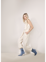 Summum Summum, Jumpsuit cotton linen stretch, Ivory, Size: