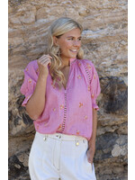 Nukus Nukus, Carolina Top Embroidery Pink, Size: