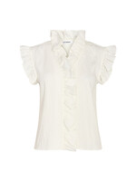 Co Couture Co Couture, SuedaCC Frill Top korte mouw, White