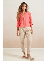 Yaya Yaya, Loose fit trousers, pockets, zip fly from cotton, Size: