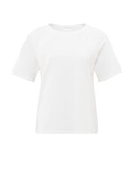 Yaya Yaya, T-shirt, round neck, short sleeves, braided detail, Pure White, Size: