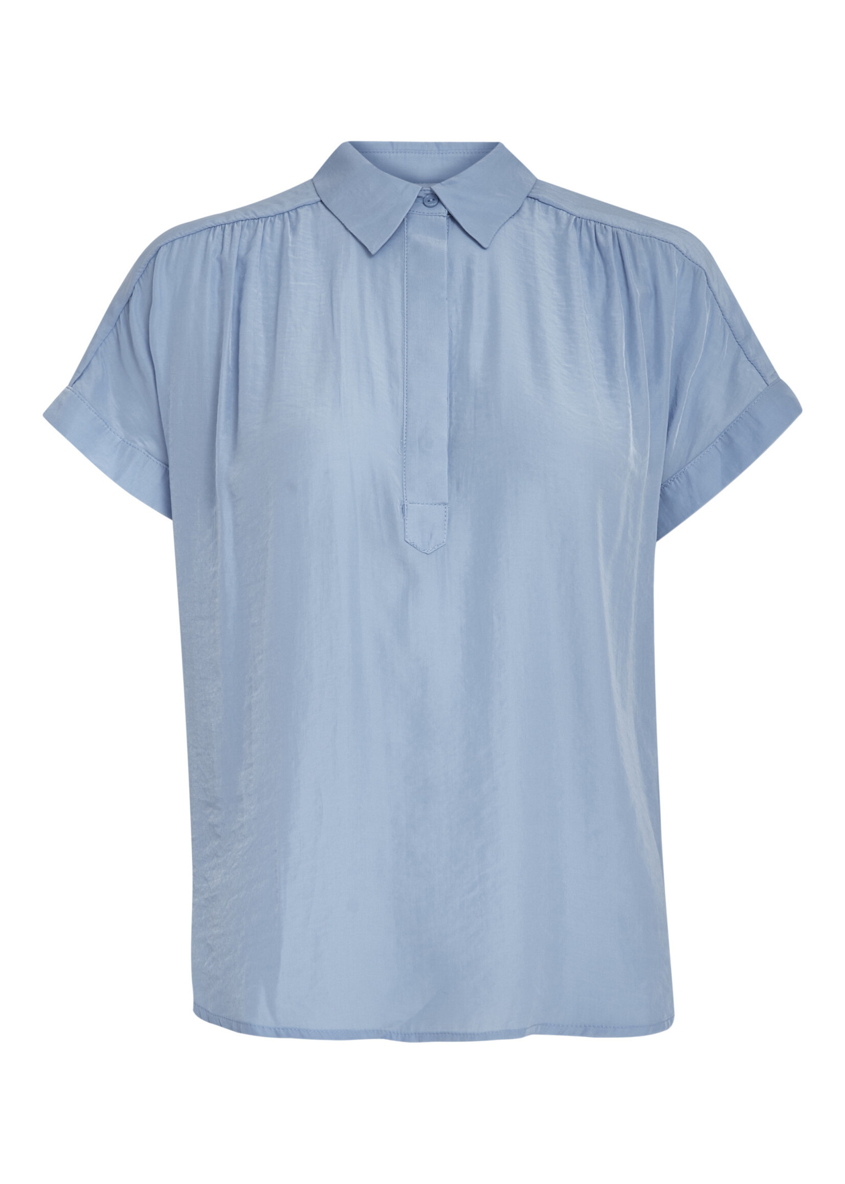 Minus Minus, MSAyame Short Sleeve Blouse, Vista Blue, Size: