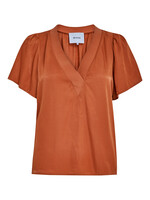 Minus Minus, MSLirene V-Neck Blouse, Desert Sand, Size: