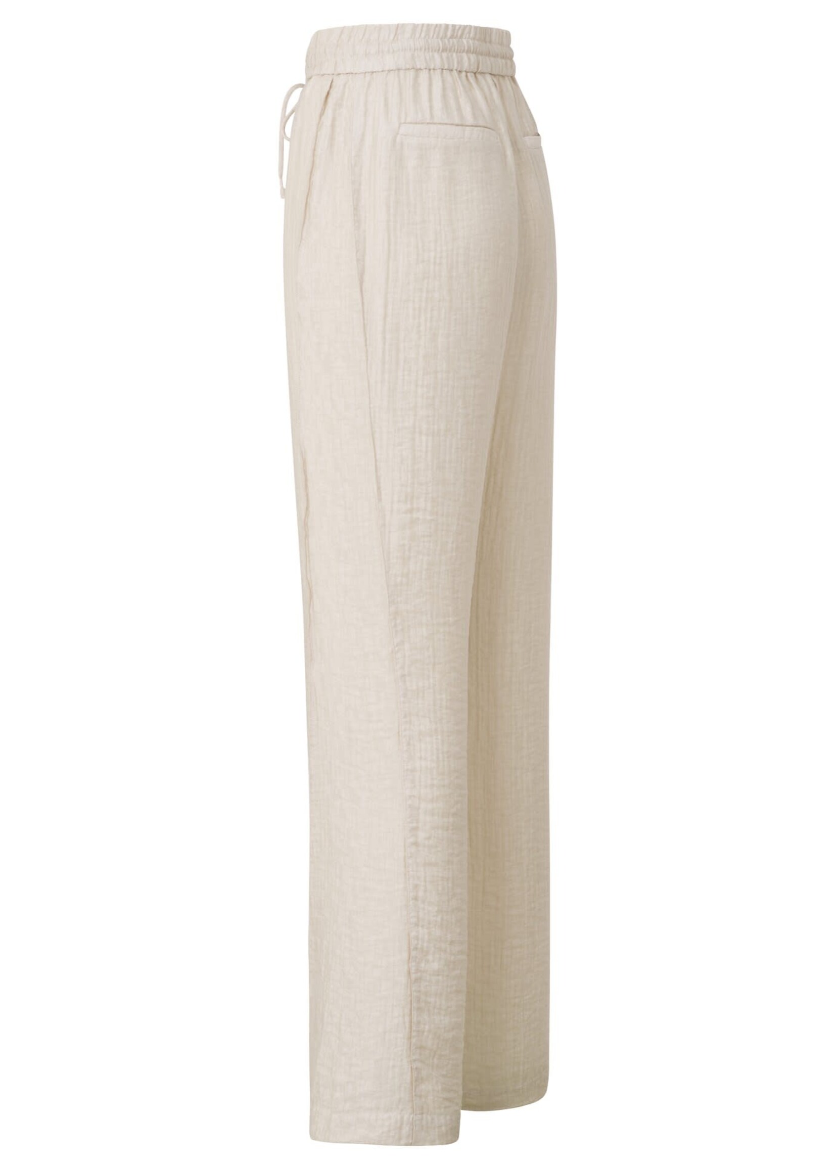 Yaya Yaya, Woven wide leg trousers, drawstring, airy fit, Moonstruck Grey, Size: