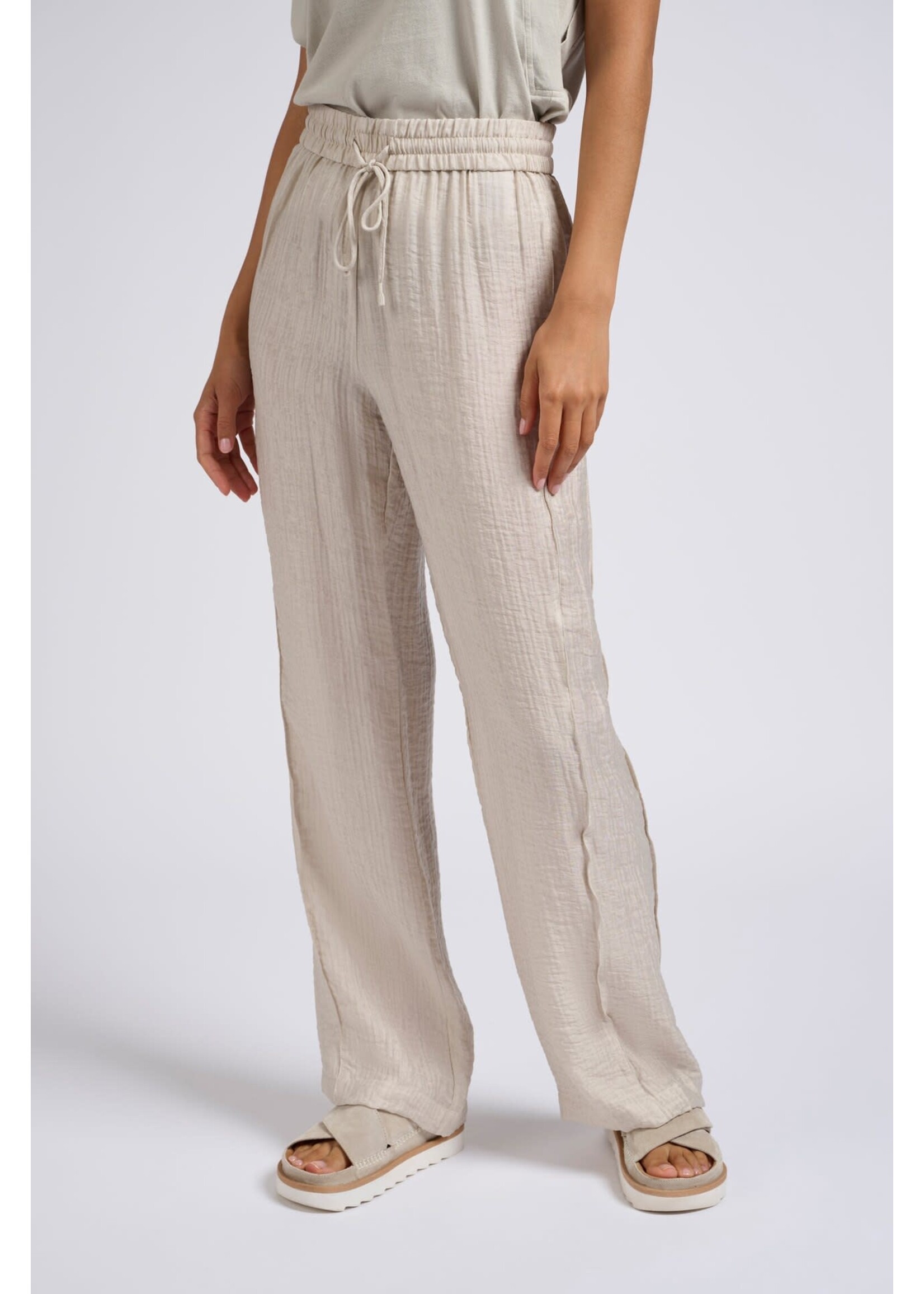 Yaya Yaya, Woven wide leg trousers, drawstring, airy fit, Moonstruck Grey, Size: