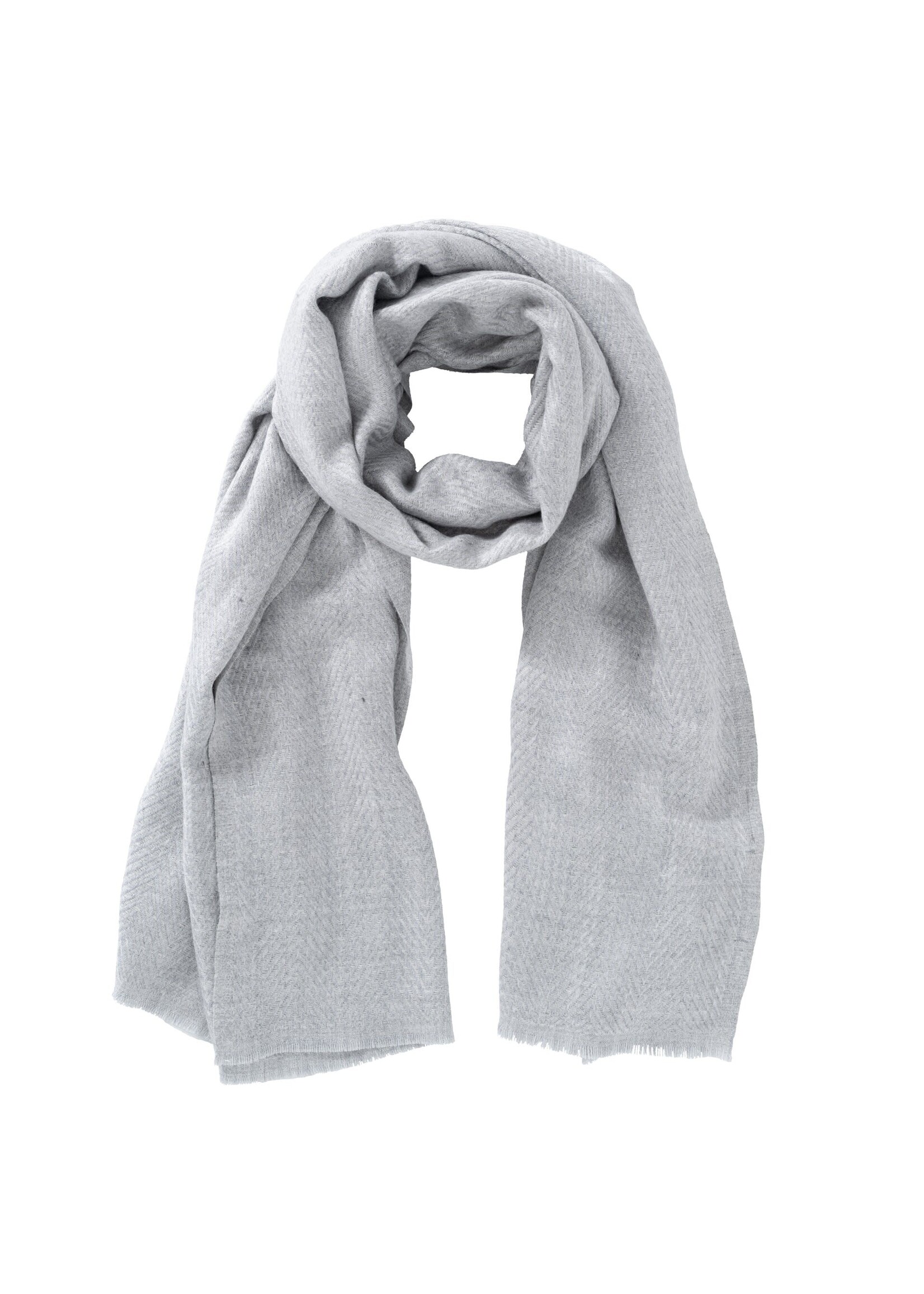 Yaya Yaya, Soft scarf with herringbone pattern, Medium Grey Dessin