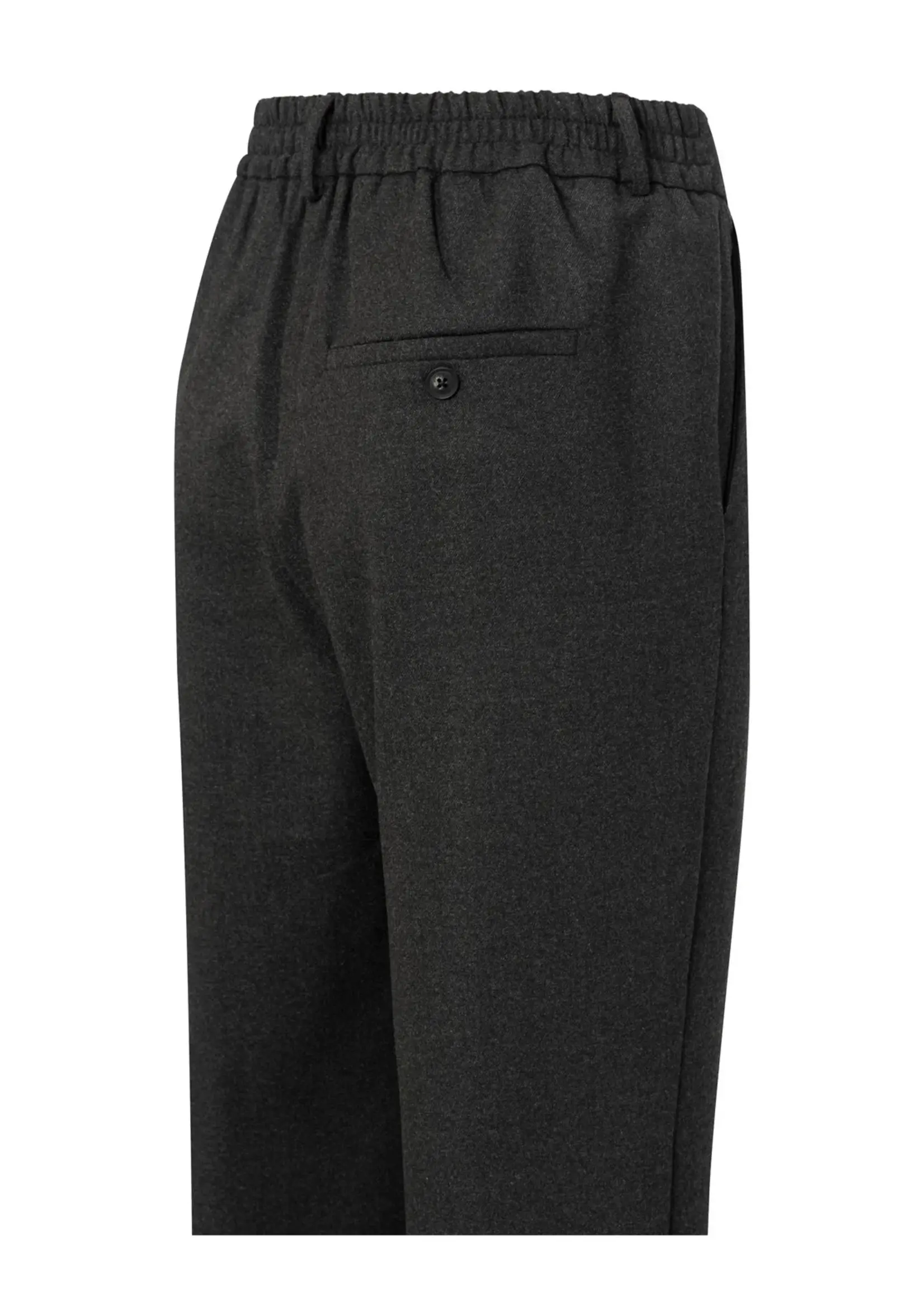 Yaya Yaya, Pants, elastic waist, pockets, turned-up hem, Anthracite melange, Size: