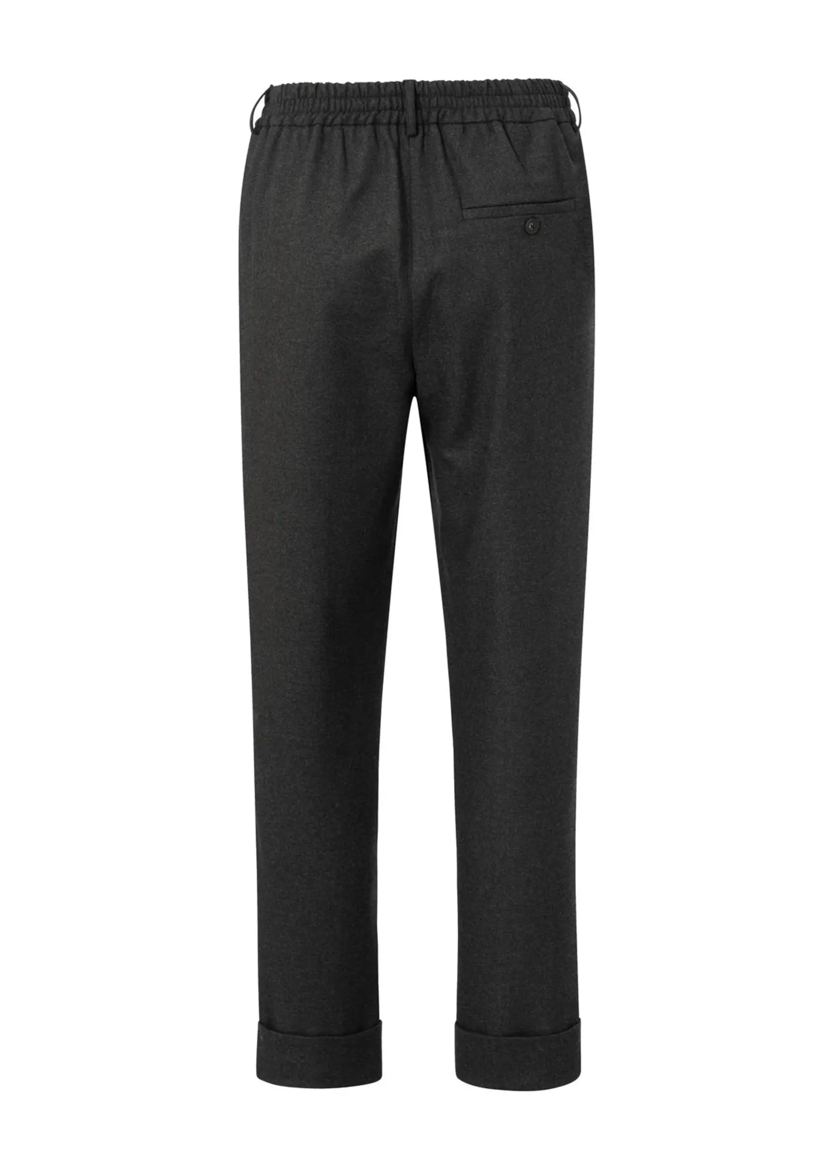 Yaya Yaya, Pants, elastic waist, pockets, turned-up hem, Anthracite melange, Size: