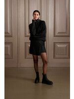 Yaya Yaya, Oversized sweater with half zipper, Anthracite, Size: