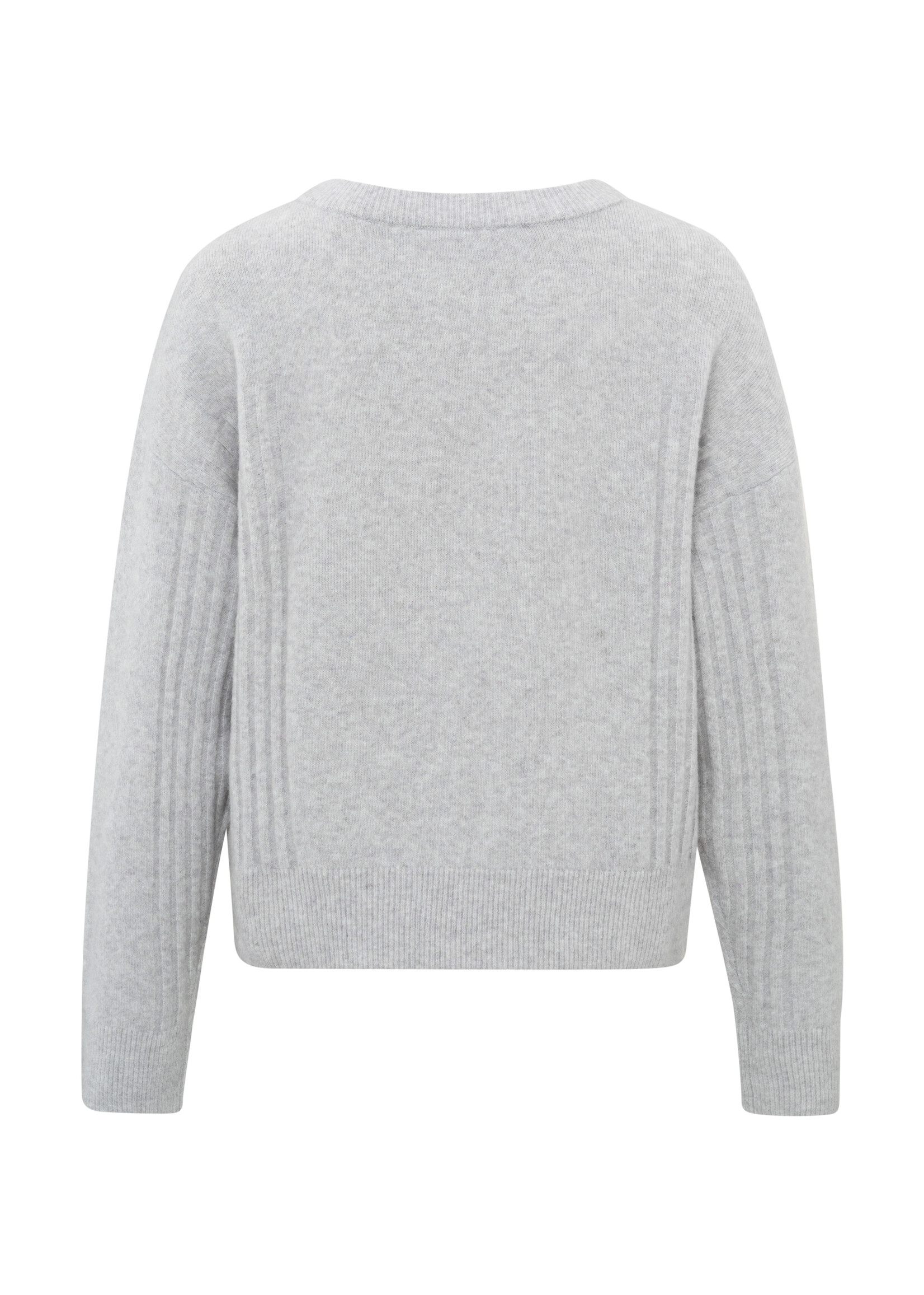 Yaya Yaya, Sweater with round neck, Sky Grey, Size: