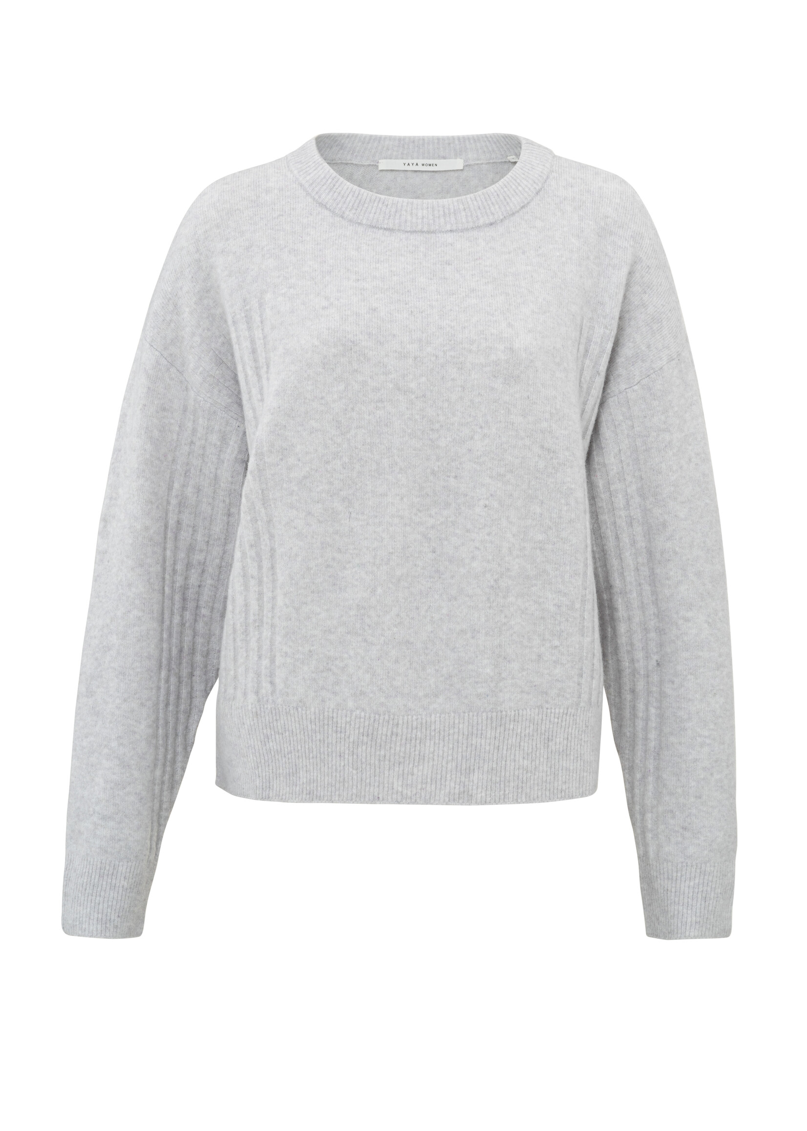 Yaya Yaya, Sweater with round neck, Sky Grey, Size: