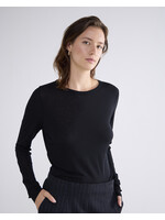 Summum Summum, Round neck top Lyocell Wool Basics, Black, Size: