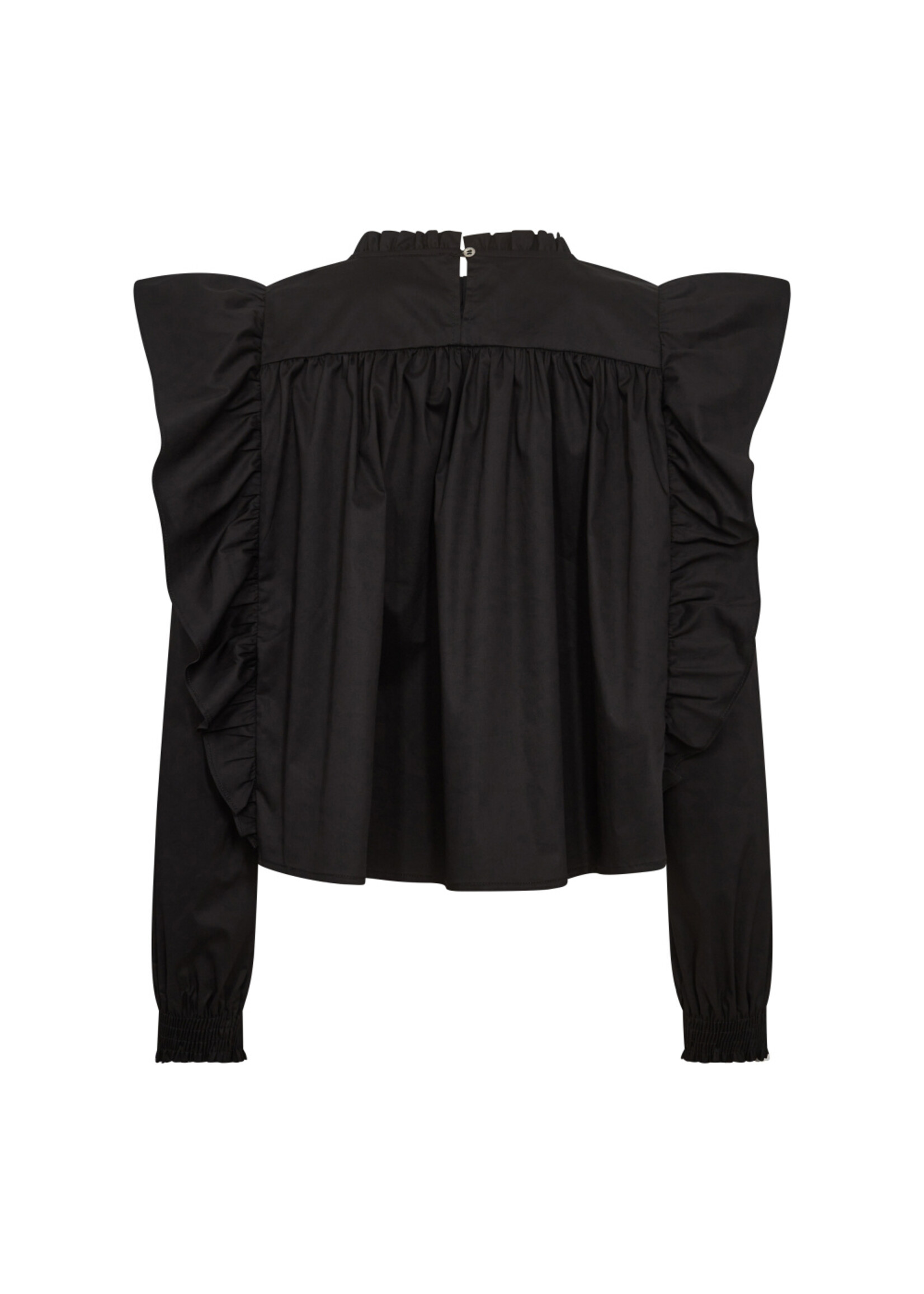 Co Couture Co'Couture, CottonCC Crisp Frill Blouse, Black, Size: