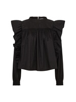 Co Couture Co'Couture, CottonCC Crisp Frill Blouse, Black, Size: