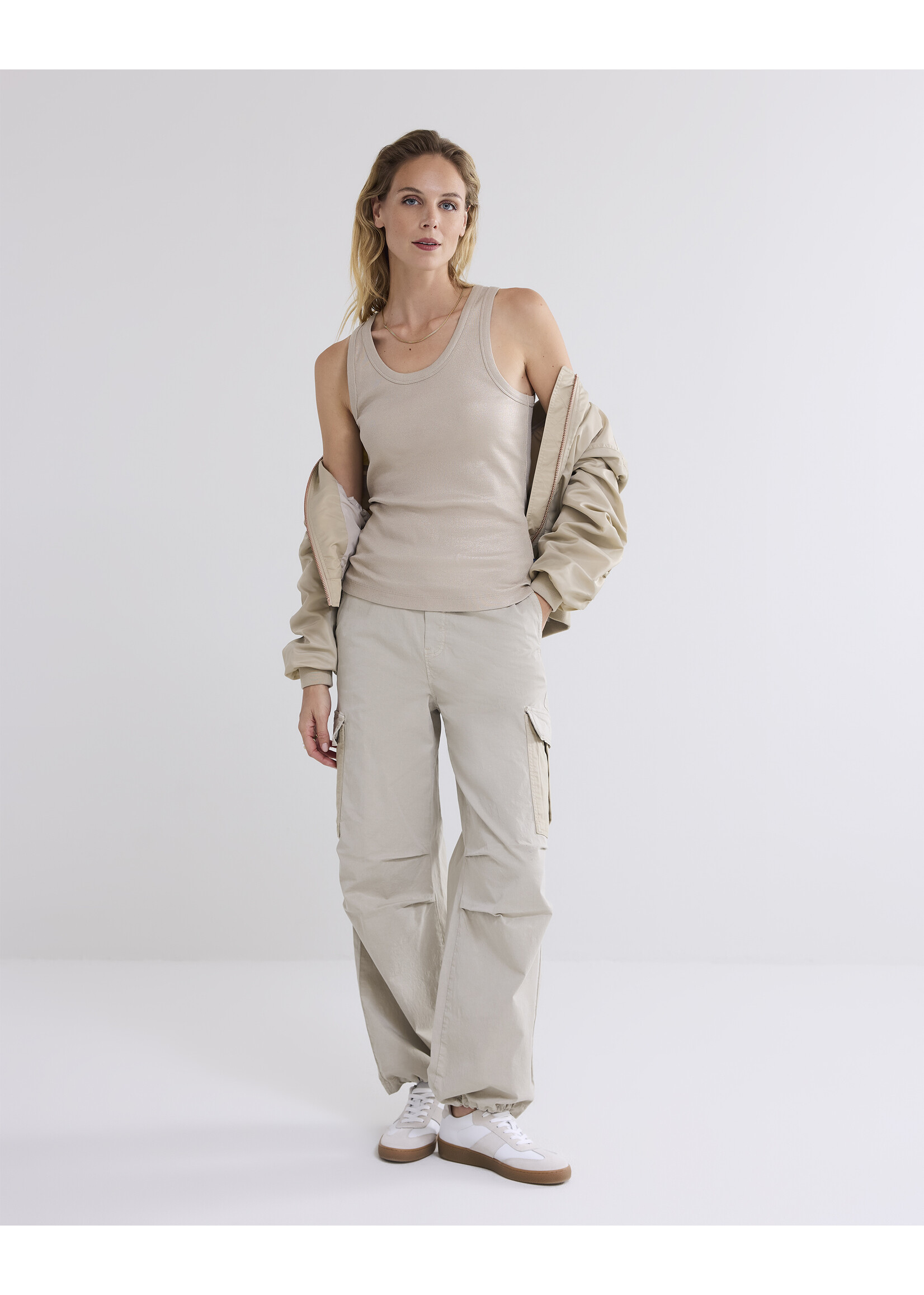 Summum Summum, Rib tanktop cotton rib, Cashmere, size: