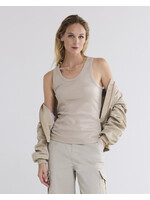 Summum Summum, Rib tanktop cotton rib, Cashmere, size: