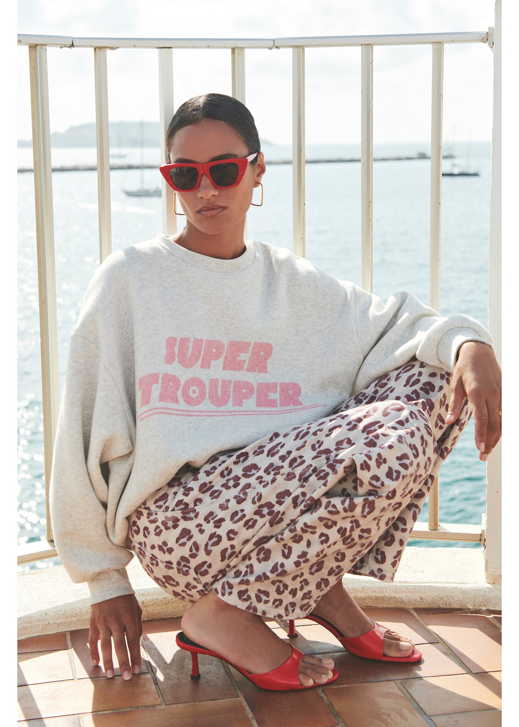 By-Bar By-Bar, Bibi Trouper Sweater,light grey melee, Size: