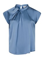 Neo Noir Neo Noir, Fleur Drapy Satin Blouse, Dusty Blue, Size: